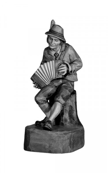 Accordion-player sitting