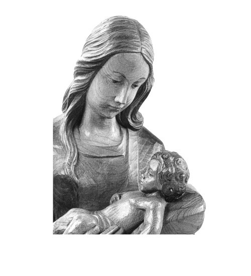 Bust of Madonna with child