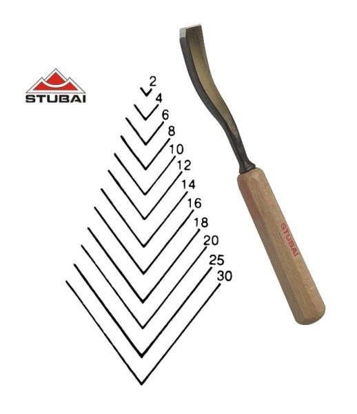 Stubai Standard - sweep 39 - long bent v-tool 75° - sharpened